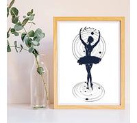 Nacnic Lámina para enmarcar BAILARINA. Poster con imagen BAILANDO CON EL COSMOS. Poster estilo nórdico. Lámina impresa en y tintas resistentes. Tamaño A3. Producto de diseño.