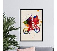 Nacnic Lámina para enmarcar ET Estilo Acuarela. Poster con imágenes de peliculas Impresas a Estilo Acuarela. Lámina ET. Decoración de hogar. Láminas para enmarcar. Papel 250 Gramos