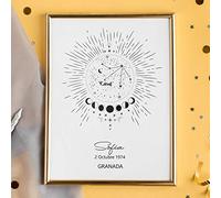 Nacnic Lamina personaliza signo del zodiaco Libra. Poster personal con tu nombre, fecha de nacimiento y signo zodiacal. Cuadro de diseño personalizado para tu hogar o regalar. Horoscopo Libra.