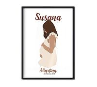 Nacnic Lámina Personalizada Mama Embarazada. Pôster para Regalar con Dibujo Mujer Embarazada. Personalizalo con Sus Nombres y Fecha de Nacimiento mamá. Cuadro Precioso Maternidad.