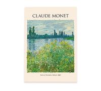 Nacnic Lámina poster de Bancos del Sena Cuadros decorativos para tu salón, dormitorio, hogar. Estampados de arte de pared. Impresiones de pared estética inspiradas en Claude Monet A3