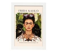 Nacnic Lámina poster de Collar de espina y colibrí Cuadros decorativos para tu salón, hogar. Estampados de arte de pared. Impresiones de pared estética inspiradas en Frida Kahlo A4 con marcos blancos
