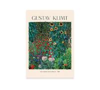 Nacnic Lámina poster de Jardín de granja con girasol Cuadros decorativos para tu salón, dormitorio, hogar. Estampados de arte de pared. Impresiones de pared estética inspiradas en Gustav Klimt A4