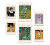Nacnic Lámina poster de Klimt 2. Galería del pintor. Cuadros decorativos para tu salón, dormitorio, hogar. Estampados de arte de pared. Tamaños A4 y A3