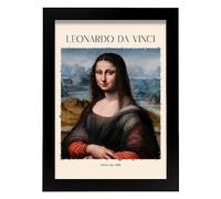 Nacnic Lámina poster de Mona Lisa Cuadros decorativos para tu salón, dormitorio, hogar. Estampados de arte de pared. Impresiones de pared estética inspiradas en Leonardo da Vinci A4 con marcos negros