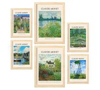 Nacnic Lámina poster de Monet 2. Galería del pintor. Cuadros decorativos para tu salón, dormitorio, hogar. Estampados de arte de pared. Tamaños A4 y A3 con marcos de madera ligera