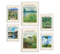 Nacnic Lámina poster de Monet 2. Galería del pintor. Cuadros decorativos para tu salón, dormitorio, hogar. Estampados de arte de pared. Tamaños A4 y A3 con marcos blancos