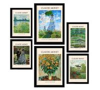 Nacnic Lámina poster de Monet. Galería del pintor. Cuadros decorativos para tu salón, dormitorio, hogar. Estampados de arte de pared. Tamaños A4 y A3