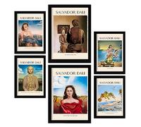 Nacnic Lámina poster set 6 de Salvador Dali 2 Colección de obras de arte, Cuadros decorativos para tu salón, dormitorio, hogar. Estampados de arte de pared. A4 y A3