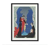 Nacnic Lámina Vintage Modelo 104. Pósters con las ilustraciones Art Decó del artista francés George Barbier. Decoración de interiores. Tamaño A3.