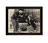 Nacnic Lámina Vintage pelicula City Lights Sobre definicion de Hollywood - con Marco - Tamaño A4.