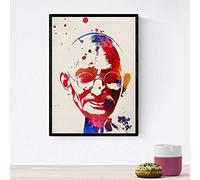 Nacnic Manifesto Mahatma Gandhi con Il Design dell'acquerello. Miscela di Fogli di Stile dell'acquerello per la Decorazione d'interni. Dimensione A4 con Telaio