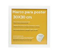 Nacnic - Marco de Madera MDF Blanco y Vidrio Acrílico | Protección y Expositor de Fotografías, Láminas, Pósters, Cuadros y Decoración para Salón, Dormitorio u Oficina | 30x30 cm