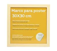 Nacnic - Marco de Madera MDF Clara y Vidrio Acrílico | Protección y Expositor de Fotografías, Láminas, Pósters, Cuadros y Decoración para Salón, Dormitorio u Oficina | 30x30 cm