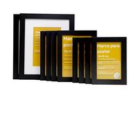 Nacnic - Pack 10 Marcos | Madera MDF Negro y Vidrio Acrílico | Protección y Expositor de Fotografías, Láminas, Pósters y Decoración de Interior | 2 Ud (20x25 cm) - 4 Ud (13x18 cm) - 4 Ud (10x15 cm)