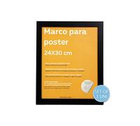 Nacnic - Pack 3 Marcos de Madera MDF Negro y Vidrio Acrílico | Protección y Expositor de Fotografías, Láminas, Pósters, Cuadros y Decoración para Salón, Dormitorio u Oficina | 24x30 cm