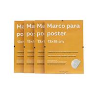 Nacnic - Pack 4 Marcos Clip Transparentes de Vidrio Acrílico sin Bordes | Protección y Expositor de Fotografías, Láminas, Pósters y Decoración para Salón, Dormitorio u Oficina | 13x18 cm