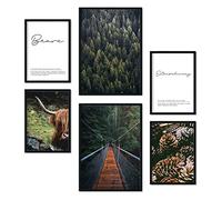 Nacnic - Pack 6 Láminas Artísticas Otoño en USA - Pósters Decorativos Estilo Moderno - Láminas Fotografía Bosque, Naturaleza - A4 y A3. Sin Marco