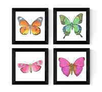 Nacnic Pack de 4 láminas de Mariposas. Tamaño 30x30