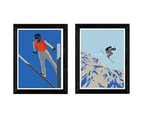 Nacnic Pack de Dos láminas Esqui. Tamaño A4