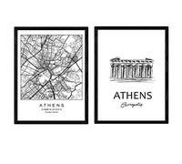 Nacnic Pack de posters de Atenas - Acropolis. Láminas con monumentos de ciudades. Tamaño A3