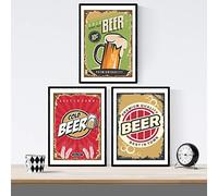 Nacnic Pack de posters de cervezas y chupitos. Láminas de Cartel retro cerveza. Posters de alcohol y bebidas para bares. Tamaño A4