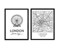 Nacnic Pack de posters de Londres - El ojo. Láminas con monumentos de ciudades. Tamaño A3
