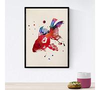 Nacnic Pesce poster Con il disegno ad acquerello. Mescolare con i fogli di stile acquerello per la decorazione d'interni. formato A4