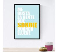 Nacnic Poster con mensaje feliz. Lámina Me gusta la gente. Imagen para decorar con mensajes felices, para alegrar el día, y para relajar el ambiente, ... Tamaño A4