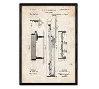 Nacnic Poster con patente de Piano 3. Lámina con diseño de patente antigua en tamaño A3 y con fondo vintage