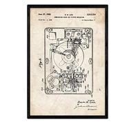 Nacnic Poster con patente de Sonido e imagen 2. Lámina con diseño de patente antigua en tamaño A3 y con fondo vintage