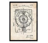 Nacnic Poster con patente de Sonido e imagen. Lámina con diseño de patente antigua en tamaño A3 y con fondo vintage