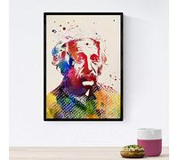 Nacnic Poster de Albert Einstein con diseño acuarela. Mix de láminas con estilo acuarela para decoración de interiores. Tamaño A4