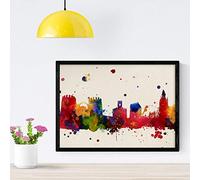 Nacnic Poster de Badajoz. Láminas e ilustraciones de ciudades, comunidades, y mapas de España. Tamaño A4