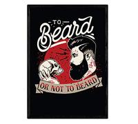 Nacnic Poster de Barba o no barba. Lámina decorativa de diseño. Tamaño A4