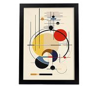Nacnic Póster de BAUHAUS, geométrico y sencillo con opciones de marcos en negro, blanco y marrón claro. Impreso con tinta Xerox en papel de de 250gr. Hecho en España. Marco Negro A3