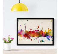 Nacnic Poster de Berlin en color. Láminas e ilustraciones de ciudades, comunidades, y mapas de España. Tamaño A4 con marco