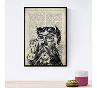 Nacnic Poster de Bibliotecario.Láminas vintage para decoración de interiores. Posters con diseño vintage y definiciones. Tamaño A4 con marco