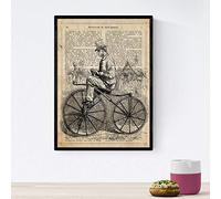 Nacnic Poster de Bici Vintage. Láminas de bicicletas definiciones. Decoración de ciclismo para deportistas y ciclistas. Tamaño A4