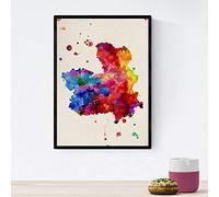 Nacnic Poster de Castilla la mancha. Láminas e ilustraciones de ciudades, comunidades, y mapas de España. Tamaño A4 con marco