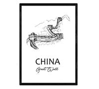 Nacnic Poster de China - La gran muralla. Láminas con monumentos de ciudades. Tamaño A3