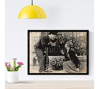 Nacnic Poster de City Lights - Charlie Chaplin. Láminas de cine antiguo de Hollywood. Diseño de cine vintage con definiciones. Tamaño A4 con marco
