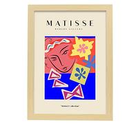 Nacnic Póster de Colección Matisse Fauvismo 38. Ilustraciones en estilo Exhibición de Arte a todo color para la decoración de interiores. Tamaño A3, con marco color madera.