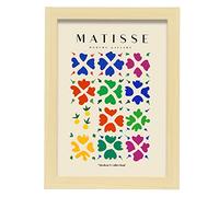 Nacnic Póster de Colección Matisse Fauvismo 40. Ilustraciones en estilo Exhibición de Arte a todo color para la decoración de interiores. Tamaño A4, con marco color madera.