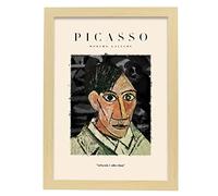 Nacnic Póster de Colección Picasso 25. Ilustraciones en estilo Exhibición de Arte Surrealismo y Cubismo para la decoración de interiores. Tamaño A3, con marco color madera.