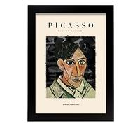 Nacnic Póster de Colección Picasso 25. Ilustraciones en estilo Exhibición de Arte Surrealismo y Cubismo para la decoración de interiores. Tamaño A4, con marco negro.
