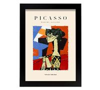 Nacnic Póster de Colección Picasso 28. Ilustraciones en estilo Exhibición de Arte Surrealismo y Cubismo para la decoración de interiores. Tamaño A4, con marco negro.