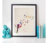 Nacnic Poster de Diente de león con diseño acuarela. Mix de láminas con estilo acuarela para decoración de interiores. Tamaño A4 con marco