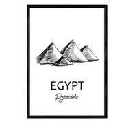 Nacnic Poster de Egipto - Pirámides. Láminas con monumentos de ciudades. Tamaño A3, con marco