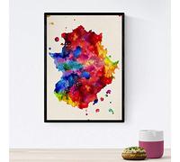 Nacnic Poster de Extremadura. Láminas e ilustraciones de ciudades, comunidades, y mapas de España. Tamaño A4 con marco